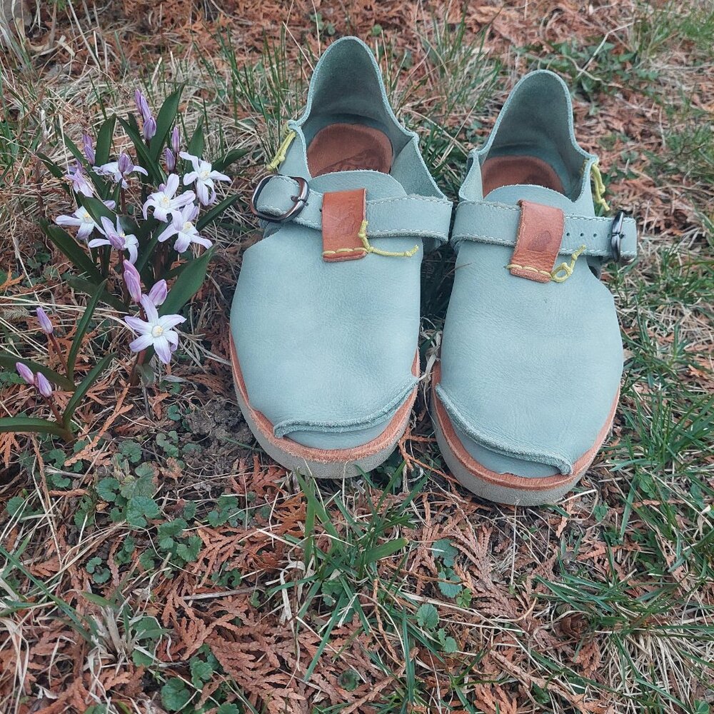 Satorisun Marnie leather boho light blue mary janes size 39